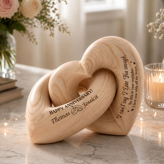 Happy Anniversary - Personalized Custom Engraved Infinity Heart Sculpture