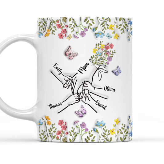Her Hands Hold My Heart - Personalized 3D Inflated Effect Mug
