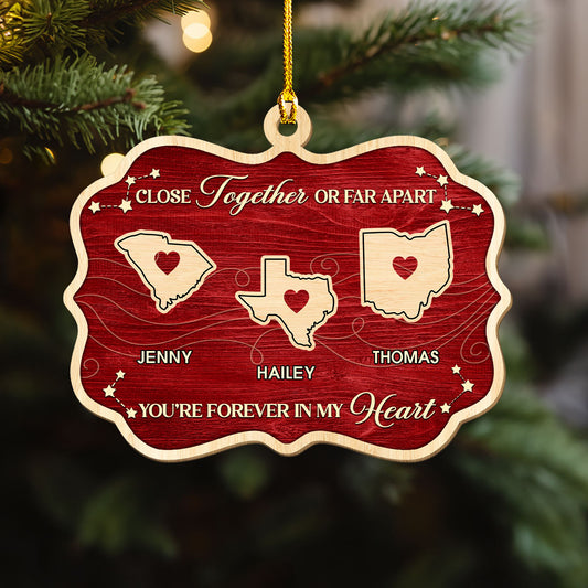 Near Or Far - Personalized Custom Wood Ornament