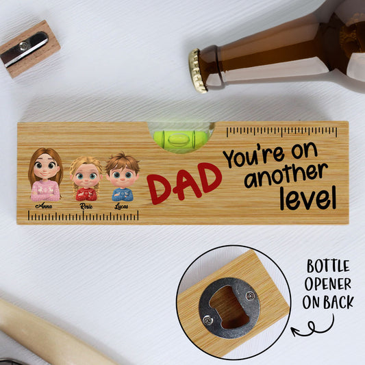 You Are On Another Level Christmas - Personalized Custom Wooden Spirit Level Bottle Opener