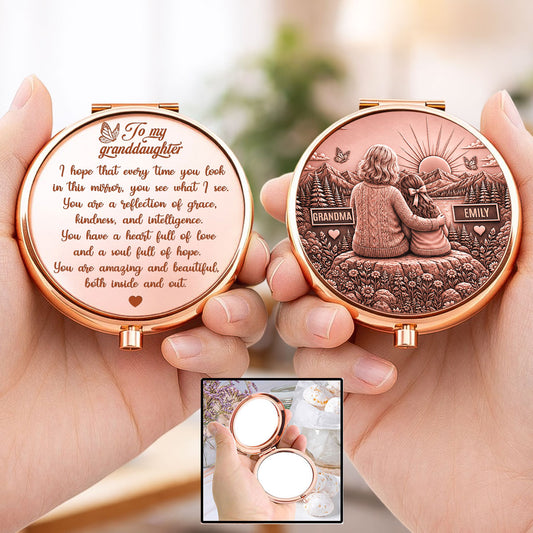 My Heart Goes With You - Personalized Compact Mirror