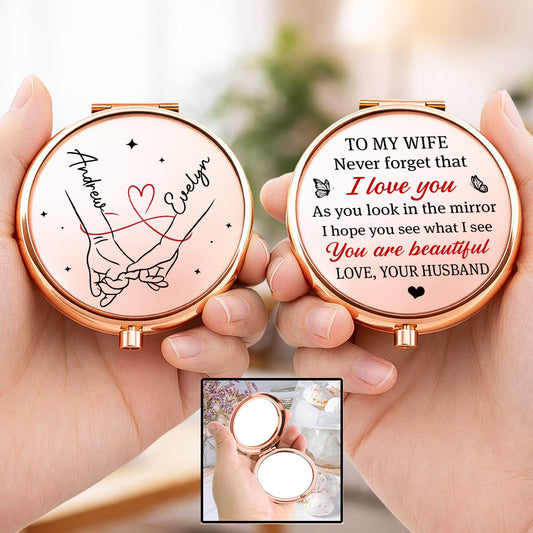 A Message From The Heart - Personalized Custom Compact Mirror