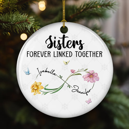 Family Roots Forever Linked Together - Personalized Custom Ceramic Ornament