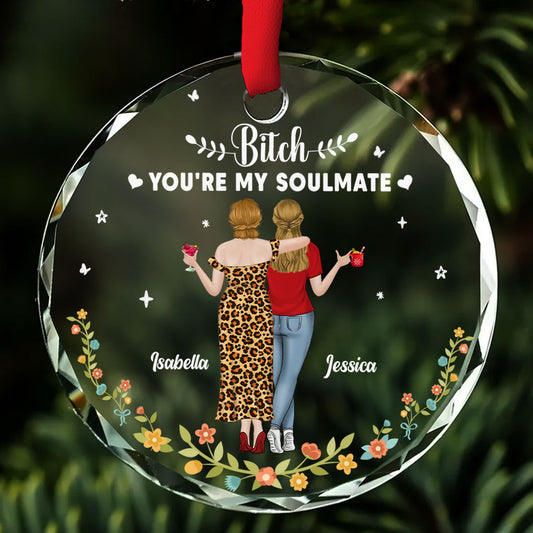 You Are My Soul Mate - Personalized Custom Glass Ornament