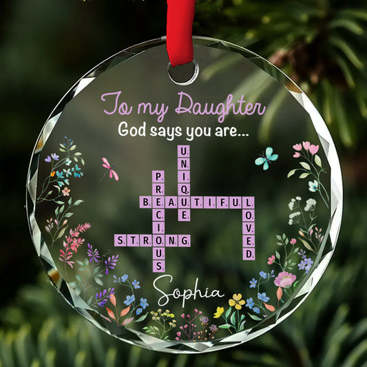 God Says You Are - Personalized Custom Glass Ornament