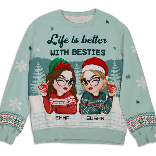 Besties Forever 2024 - Personalized Custom All-Over-Print Sweatshirt