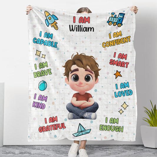 I Am Confident - Personalized Custom Fleece Blanket