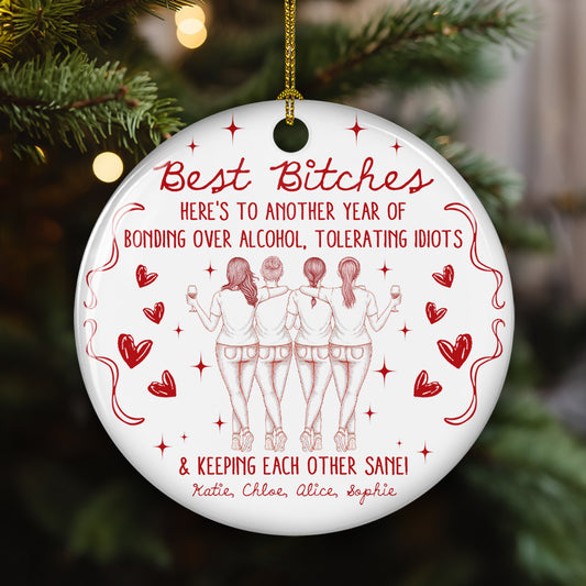 Laughing At Our Own Jokes - Personalized Custom Ceramic Ornament