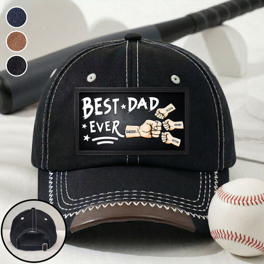 Best Daddy Ever - Personalized Custom Vintage Soft Baseball Cap