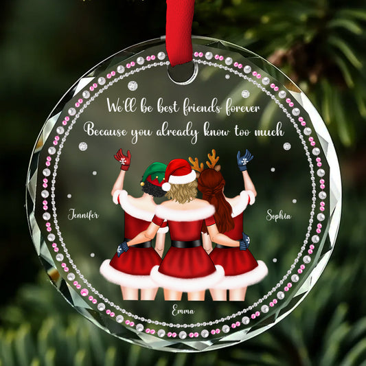 You Know Too Much - Personalized Custom Glass Ornament