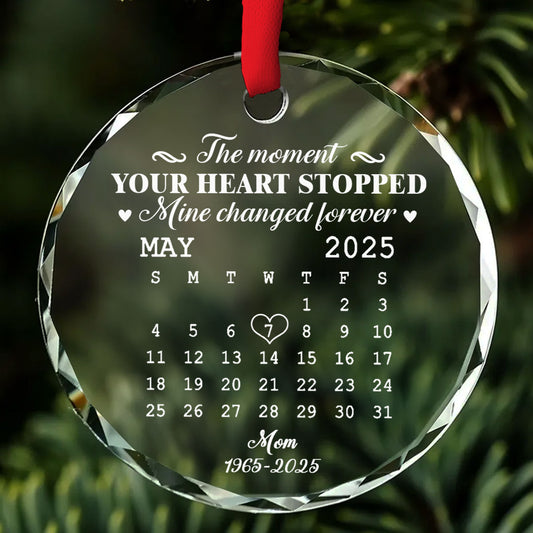 Custom Memorial Christmas Ornament, Sympathy Keepsake •  The Moment - Personalized Glass Ornament