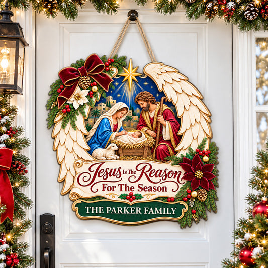 The Heart Of Christmas - Personalized Wood Sign