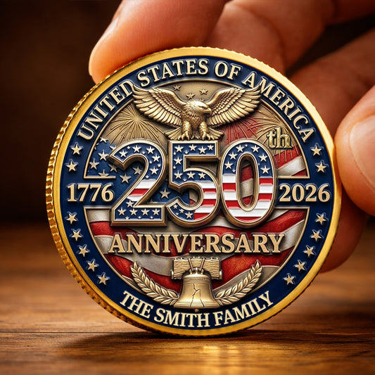 America 250th Anniversary - Personalized Custom Commemorative Keepsake Coin