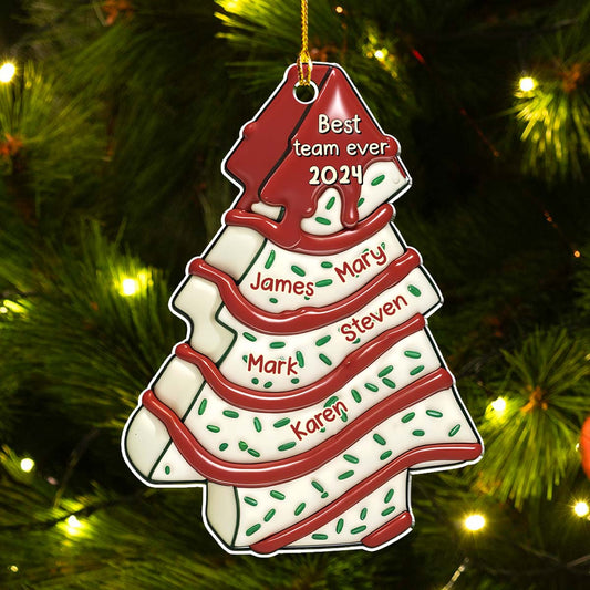 Coworker Tree Cake - Personalized Custom 3D Effect Acrylic Ornament