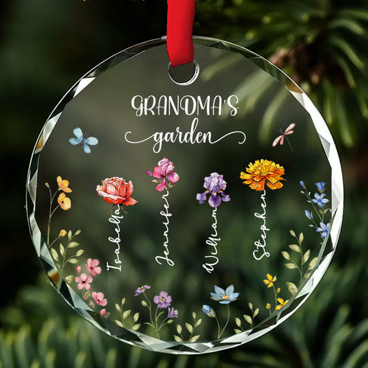 Grandma Garden - Personalized Custom Glass Ornament