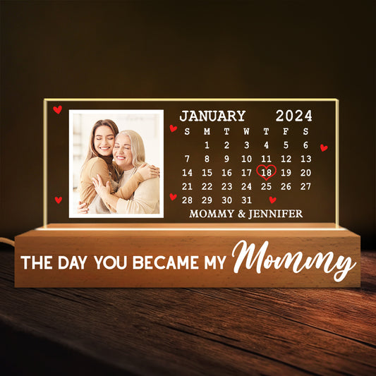 The Days You Became Mom - Personalized Custom Acrylic 3D LED Night Light