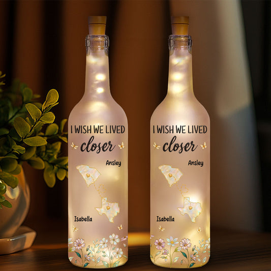No Matter the Distance - Personalized Bottle Lamp