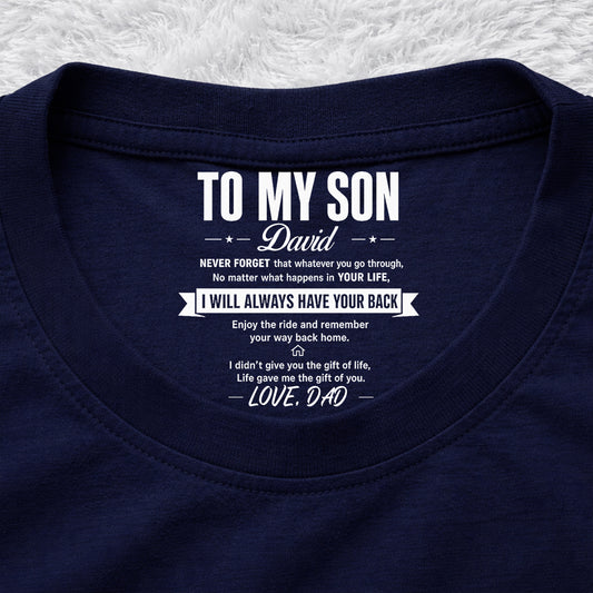 Life Gave Me The Gift Of You - Personalized Custom Inside Neck Print T-Shirt