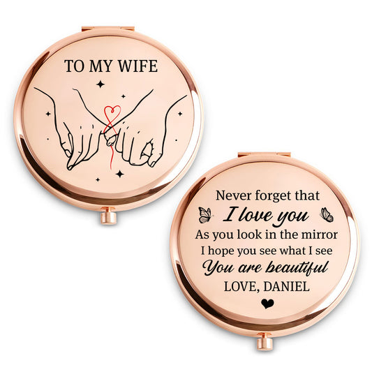 To My Wife I See Beauty In You - Personalized Custom Compact Mirror