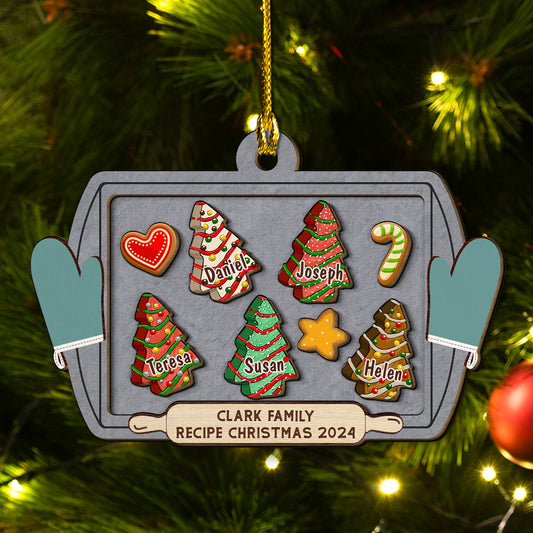 Recipe For Christmas 2024 - Personalized Custom Freeshape 2-Layered Wood Ornament