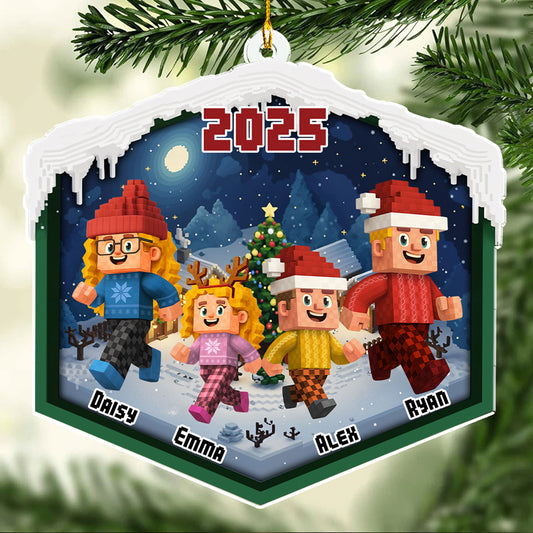 Christmas As A Family - Personalized Custom 3D Effect Acrylic Ornament
