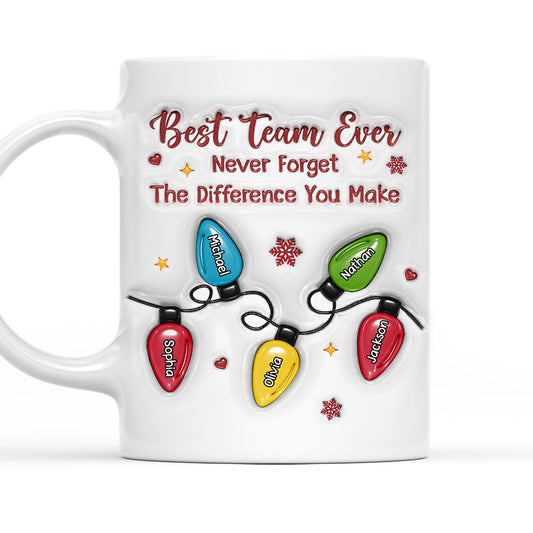 Best Team Christmas Lights - Personalized Custom 3D Inflated Effect Mug