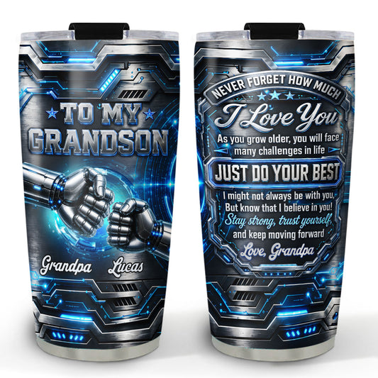 Grandson Stay Strong Trust Yourself - Personalized Custom 3D Effect Tumbler