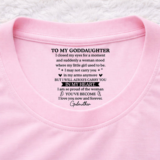Proud Of My Little Girl - Personalized Custom Inside Neck Print T-shirt