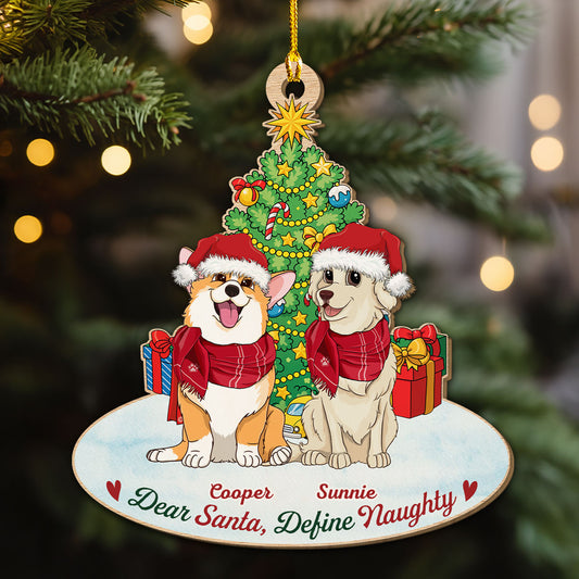 Define Naughty Dog - Personalized Custom Wood Ornament