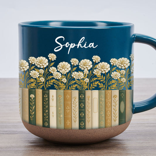 Floral Library - Personalized Custom Pottery Mug