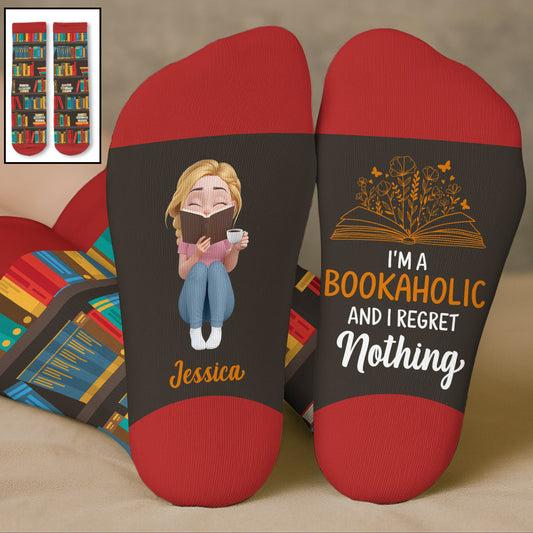 I Am A Bookaholic - Personalized Custom Crew Socks