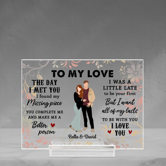 You Are My Only Love - Personalized Custom Acrylic Plaque With Base