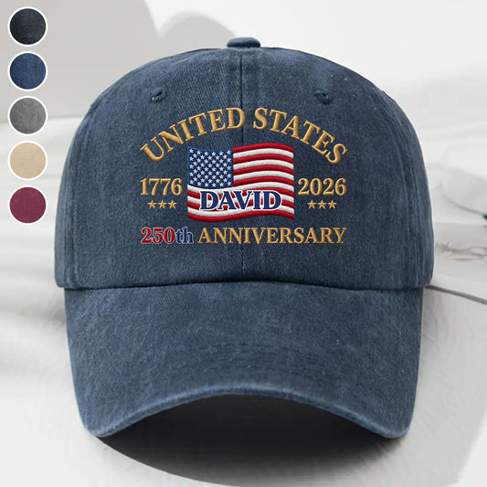 Proud To Be American - Personalized Custom Vintage Washed Denim Cap