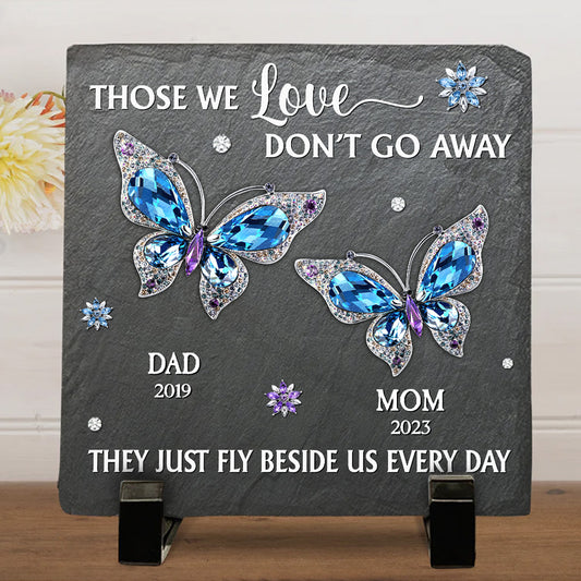 Those We Love Beside Us Every Day - Personalized Custom Square Shaped Stone