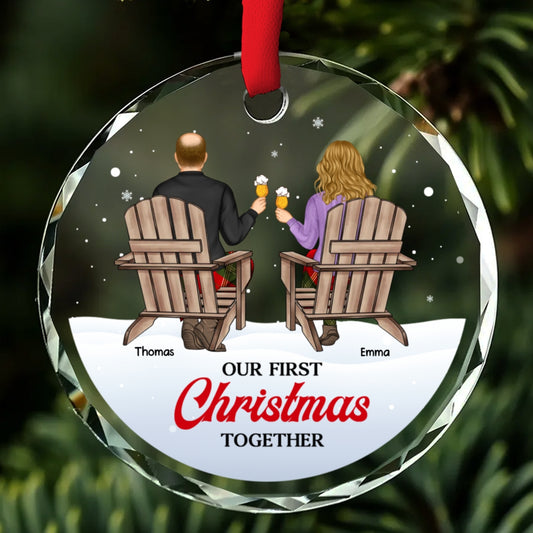 Our loving season -  Personalized Custom Glass Ornament