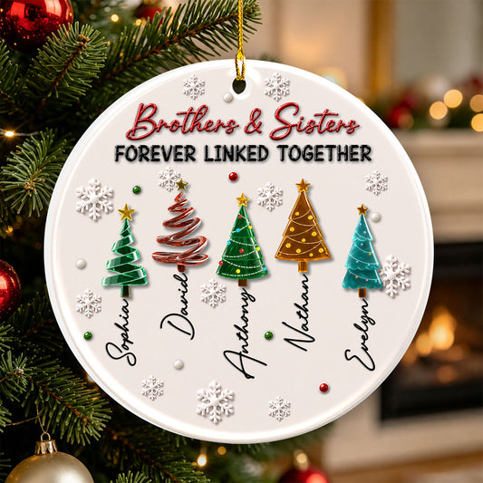 Season Love Siblings - Personalized 3D White Acrylic Ornament