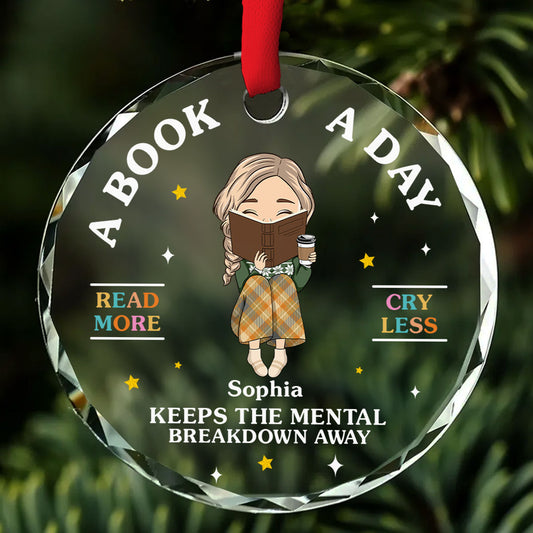 Read More, Cry Less - Personalized Custom Glass Ornament