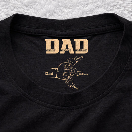 The Legend Fist Bump - Personalized Custom Inside Neck Print T-Shirt