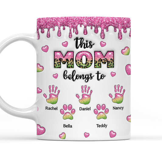 This Mom Grandma Belongs To - Personalized 3D Inflated Effect Mug