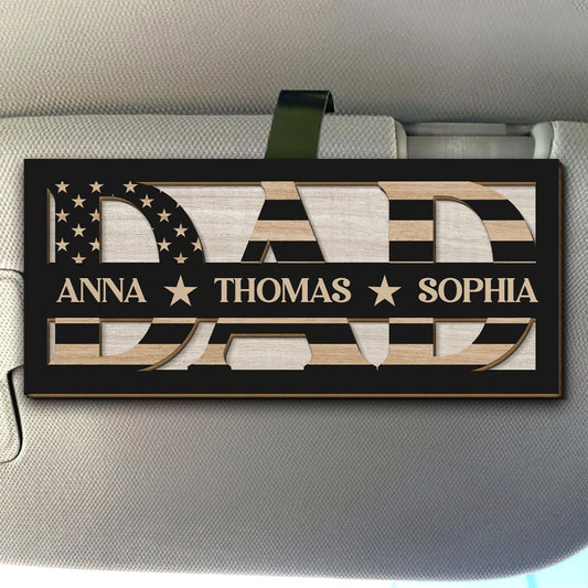 Family Love Dad - Personalized Custom Car Visor Clip