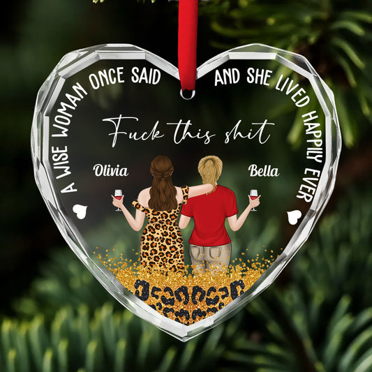 Gift For Best Friends Sisters - Personalized Custom Glass Ornament