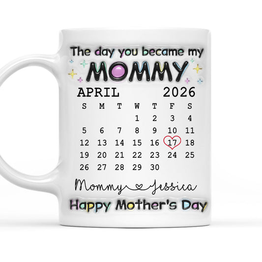 The Day You Become My Mommy - Personalized Custom 3D Inflated Effect Mug