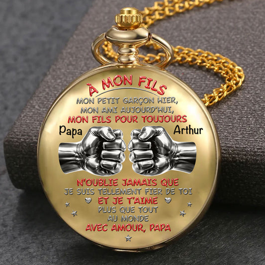 À Mon Fils – Montre De Poche Personnalisée Sur Mesure
