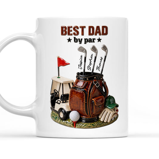 Best Dad By Par Golf - Personalized Custom 3D Effect Mug