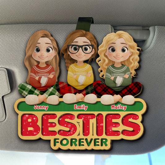 Forever Besties Sisters - Personalized Car Visor Clip