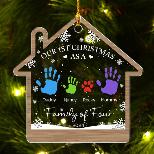 Happy Our 1st Christmas - Personalized Custom Acrylic Ornament