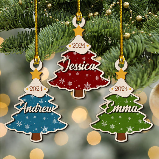 Christmas Name - Personalized Custom 2-Layered Wood Ornament