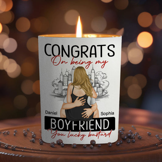 Congrats On Being My Boyfriend - Personalized Custom Candle