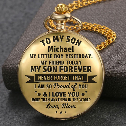 Mother And Son Always Together - Personalized Custom Pocket Watch
