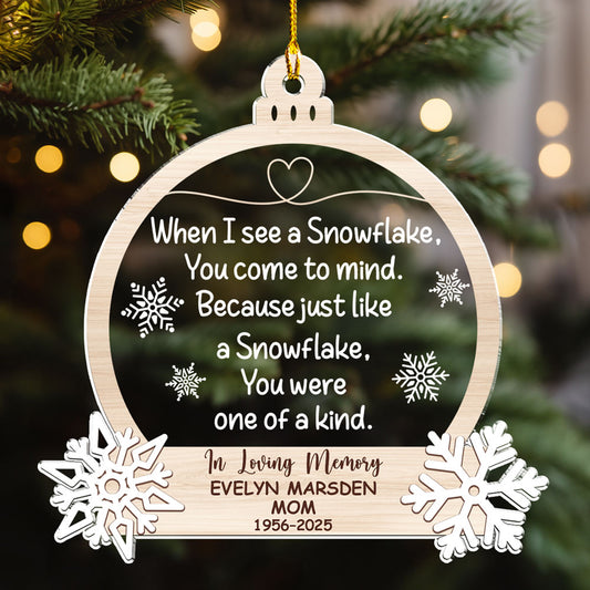 Snowflakes Bring You To Mind - Personalized Custom Acrylic Ornament